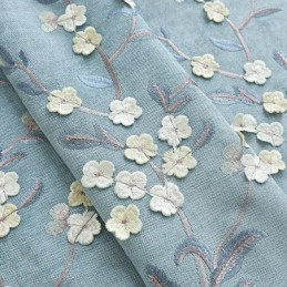 Mörkläggningsgardin Måttbeställd Gardin Nordisk Stil Växtbroderi För Vardagsrum Sovrum