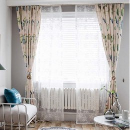 Kreativ Kaktusmönstrad Gardin Måttbeställd Kromatisk Halvmörkläggningsgardin Vardagsrum Sovrum Barntyg