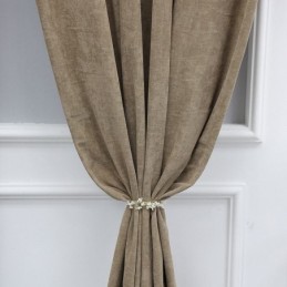 Enfärgad Chenille Mörkläggningsgardin Måttbeställd Nordisk Stil Skarvning För Vardagsrum Och Sovrum