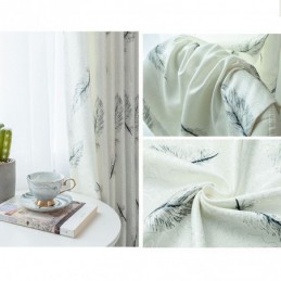 Mörkläggningsgardiner Med Nordiska Fjädermönster För Vardagsrum/Sovrum