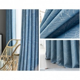 Nordisk Mörkläggningsgardin Måttbeställd Gardin För Vardagsrum Sovrum Tryckta Löv