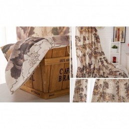 Amerikanska Mörkläggningsgardiner I Bomull Med Blommönster Och Fönster