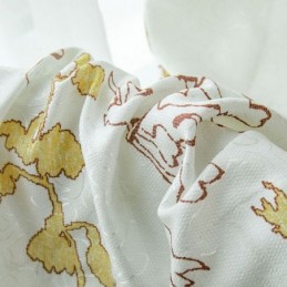 Mörkläggningsgardin Med Nordiska Mönster, Löv, Måttbeställd Gardin För Vardagsrum/Sovrum