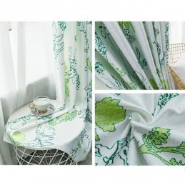 Mörkläggningsgardin Med Nordiska Mönster, Löv, Måttbeställd Gardin För Vardagsrum/Sovrum