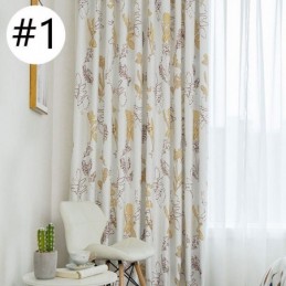 Mörkläggningsgardin Med Nordiska Mönster, Löv, Måttbeställd Gardin För Vardagsrum/Sovrum