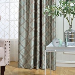 Nordisk Mörkläggningsgardin Måttbeställd Gardin Romb Jacquard För Vardagsrum Sovrum