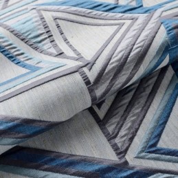 Mörkläggningsgardin I Linne, Måttbeställd, Nordisk Geometrisk Jacquard, För Vardagsrum Och Sovrum