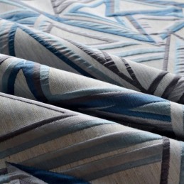 Mörkläggningsgardin I Linne, Måttbeställd, Nordisk Geometrisk Jacquard, För Vardagsrum Och Sovrum