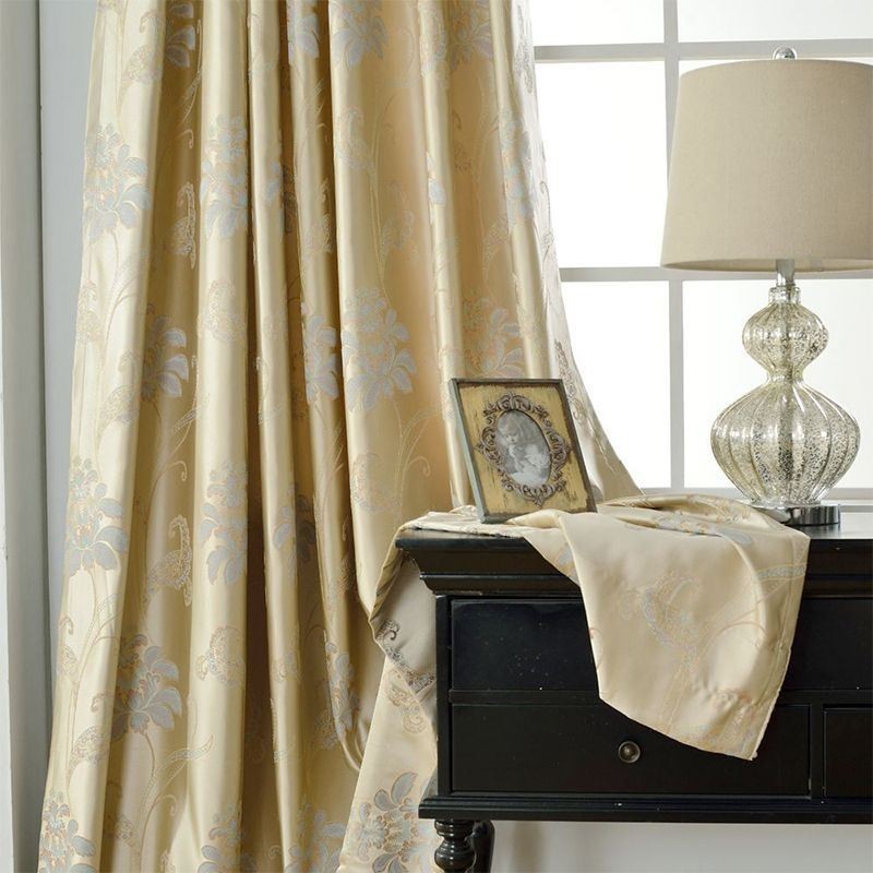 Mörkläggningsgardiner I Europeisk Stil, Blommig Jacquardgardin, Måttbeställd Gardin För Vardagsrum Och Sovrum