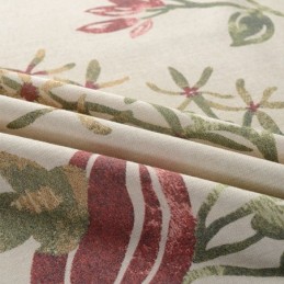 Mörkläggningsgardin I Bomull Och Linne, Måttbeställd, Tryckt Med Växt, För Vardagsrum Och Sovrum