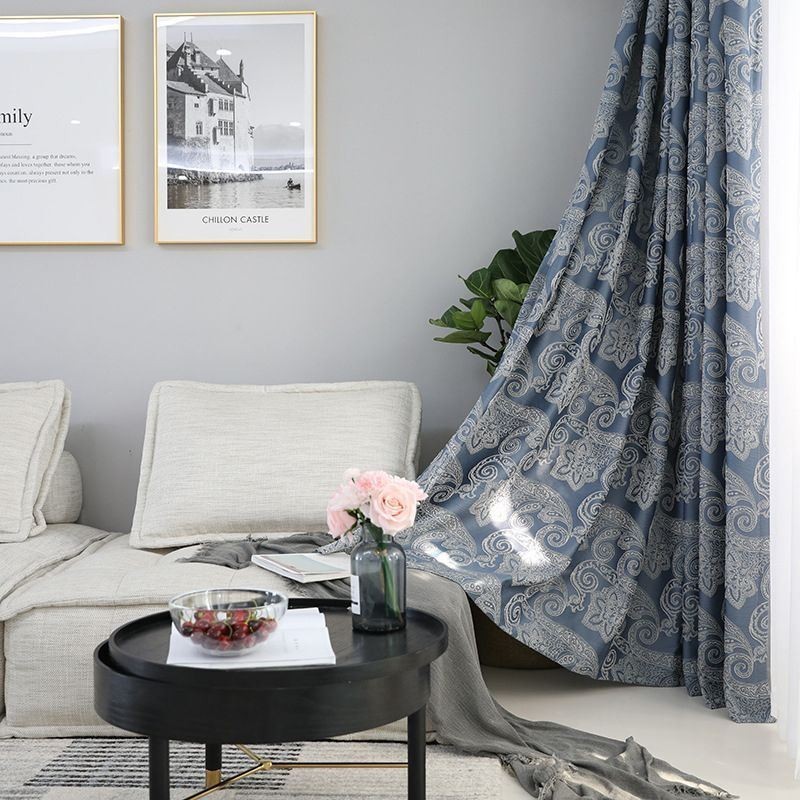 Mörkläggningsgardin I Jacquard, Måttbeställd, För Vardagsrum Och Sovrum