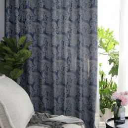 Mörkläggningsgardin I Jacquard, Måttbeställd, För Vardagsrum Och Sovrum