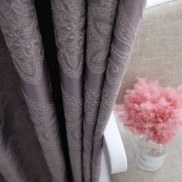Mörkläggningsgardin I Jacquard, Måttbeställd, För Vardagsrum Och Sovrum