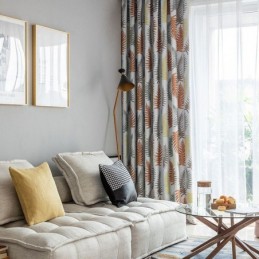 Nordiska Mörkläggningsgardiner Med Ormbunksbladstryck För Vardagsrum/Sovrum