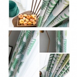 Nordiska Mörkläggningsgardiner Med Ormbunksbladstryck För Vardagsrum/Sovrum