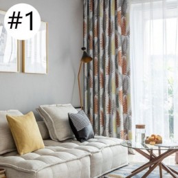 Nordiska Mörkläggningsgardiner Med Ormbunksbladstryck För Vardagsrum/Sovrum