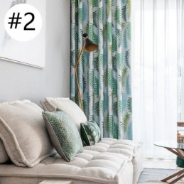 Nordiska Mörkläggningsgardiner Med Ormbunksbladstryck För Vardagsrum/Sovrum