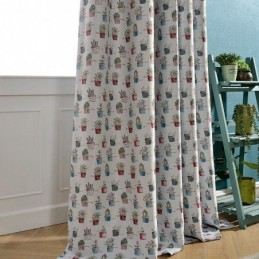 Nordisk Mörkläggningsgardin Måttbeställd Gardin Krukväxt Tryckt För Vardagsrum Sovrum