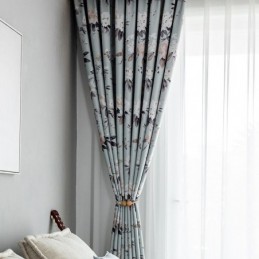 Nordiska Mörkläggningsgardiner Med Tryck Och Blommönster För Vardagsrum Och Sovrum