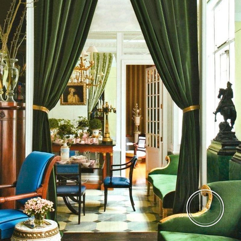 Mörkgrön Flanellgardin Mörkläggningsgardin Minimalistisk Enfärgad Tyg Vardagsrum Sovrum