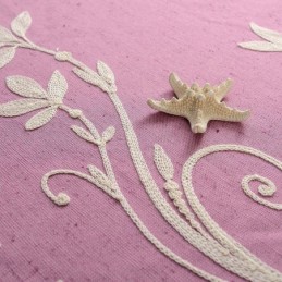 Nordisk Vindgardin Med Mörkläggningsgardin, Måttbeställd, Broderad Bomull Och Linne