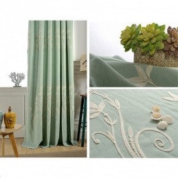 Nordisk Vindgardin Med Mörkläggningsgardin, Måttbeställd, Broderad Bomull Och Linne