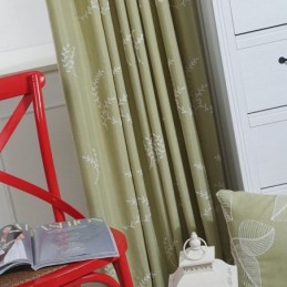 Mörkläggningsgardiner I Bomull, Nordiska Grenar, Broderade