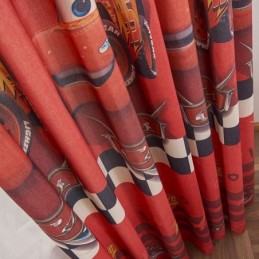 Mörkläggningsgardiner I Bomull Med Tecknad Bil I Barnstil