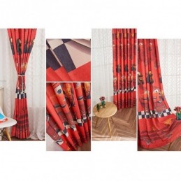 Mörkläggningsgardiner I Bomull Med Tecknad Bil I Barnstil