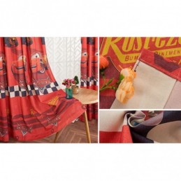 Mörkläggningsgardiner I Bomull Med Tecknad Bil I Barnstil