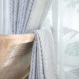 Mörkläggningsgardin Med Lövtryck, Måttbeställd Gardin, Nordisk Design, För Vardagsrum Och Sovrum