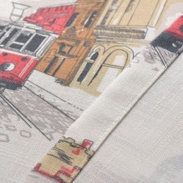 Nordiska Mörkläggningsgardiner I Linne, Urbant Tryck, För Vardagsrum Och Sovrum