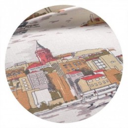 Nordiska Mörkläggningsgardiner I Linne, Urbant Tryck, För Vardagsrum Och Sovrum