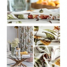 Nordiska Mörkläggningsgardiner Med Växttryck För Vardagsrum Och Sovrum