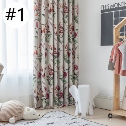 Nordiska Mörkläggningsgardiner Med Växttryck För Vardagsrum Och Sovrum