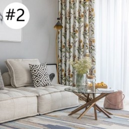 Nordiska Mörkläggningsgardiner Med Växttryck För Vardagsrum Och Sovrum