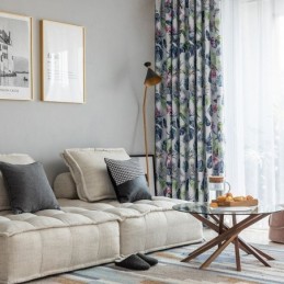 Nordiska Mörkläggningsgardiner Med Växttryck För Vardagsrum Och Sovrum