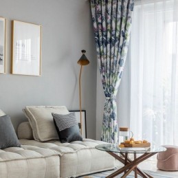 Nordiska Mörkläggningsgardiner Med Växttryck För Vardagsrum Och Sovrum