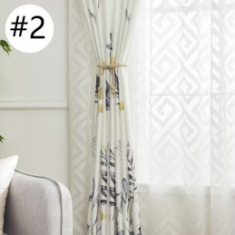 Nordisk Mörkläggningsgardin Måttbeställd Gardin Med Tryckta Löv För Vardagsrum/Sovrum