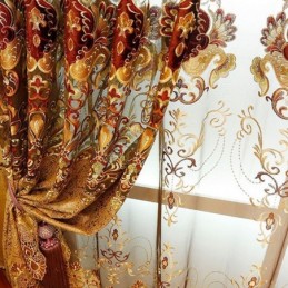 Europeiska Broderade Gardiner Lyxiga För Vardagsrum Och Sovrum