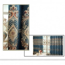 Broderad Mörkläggningsgardin Måttbeställd Gardin Europeisk Lyxig Blommig Fönstergardin För Vardagsrum