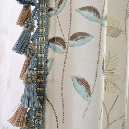 Retro Lantlig Halvmörkläggningsgardin Måttbeställd Gardin Med Blommönster I Vardagsrummet