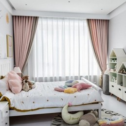 Moderna Sömmar, Måttbeställda Gardiner, Hundtandsmönster, Mörkläggningsgardin För Vardagsrum, Sovrum