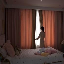 Moderna Sömmar, Måttbeställda Gardiner, Hundtandsmönster, Mörkläggningsgardin För Vardagsrum, Sovrum