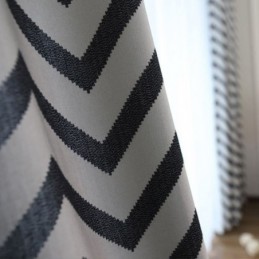 Lyxiga Jacquardgardiner Vågiga Randiga Mörkläggningsgardiner För Vardagsrum