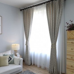 Lyxiga Jacquardgardiner Geometriska Mörkläggningsgardiner För Vardagsrum