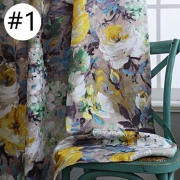 Mörkläggningsgardiner I Amerikansk Stil, Måttbeställda, Mörkläggningsgardiner Med Blommönster