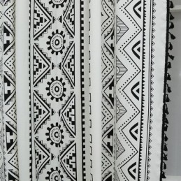 Bohemisk Stil, Måttbeställd Gardin, Geometriska Tofsar, Tryckta Gardiner För Sovrum, Vardagsrum