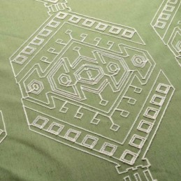 Mörkläggningsgardin Med Geometrisk Broderi, Modern Max, Måttbeställd Gardin För Sovrum