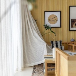 Randiga Jacquard Skira Gardiner Enfärgad Voile Tyll För Vardagsrum